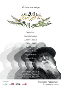 Presentación Walt Whitman en Museo Nacional de Ciencias Naturales Madrid @ Museo Nacional de Ciencias Naturales