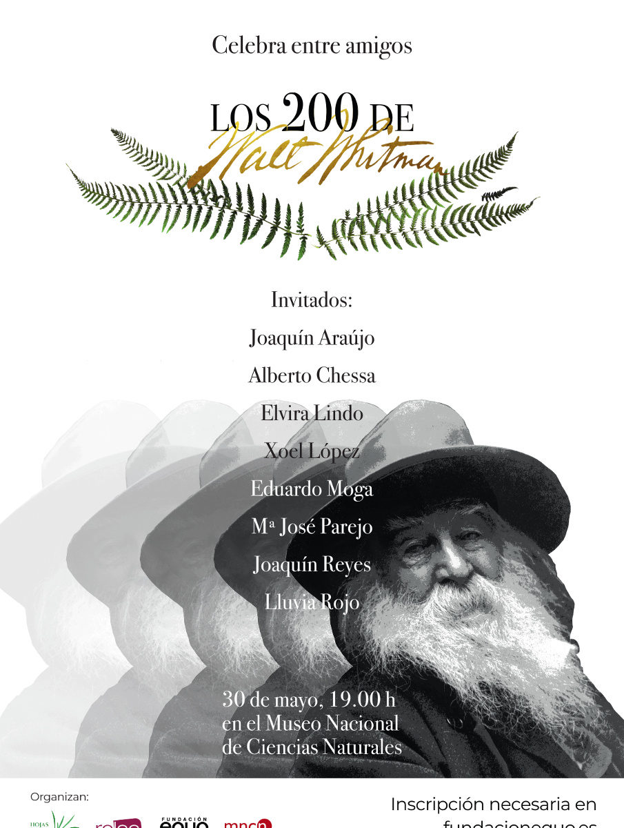 Cartel de presentación en Madrid por el bicentenario del nacimiento de Walt Whitman